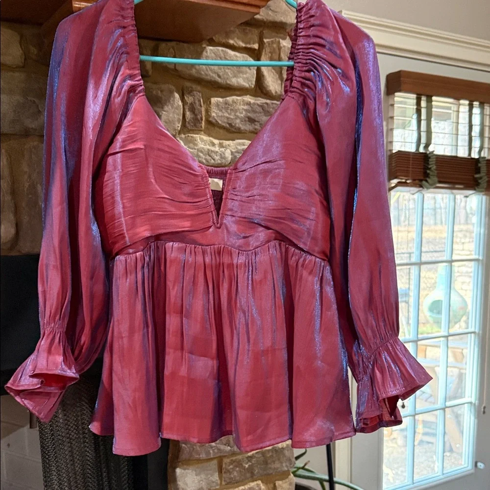 Entro Shimmering Pink Blouse - Picture 2 of 4